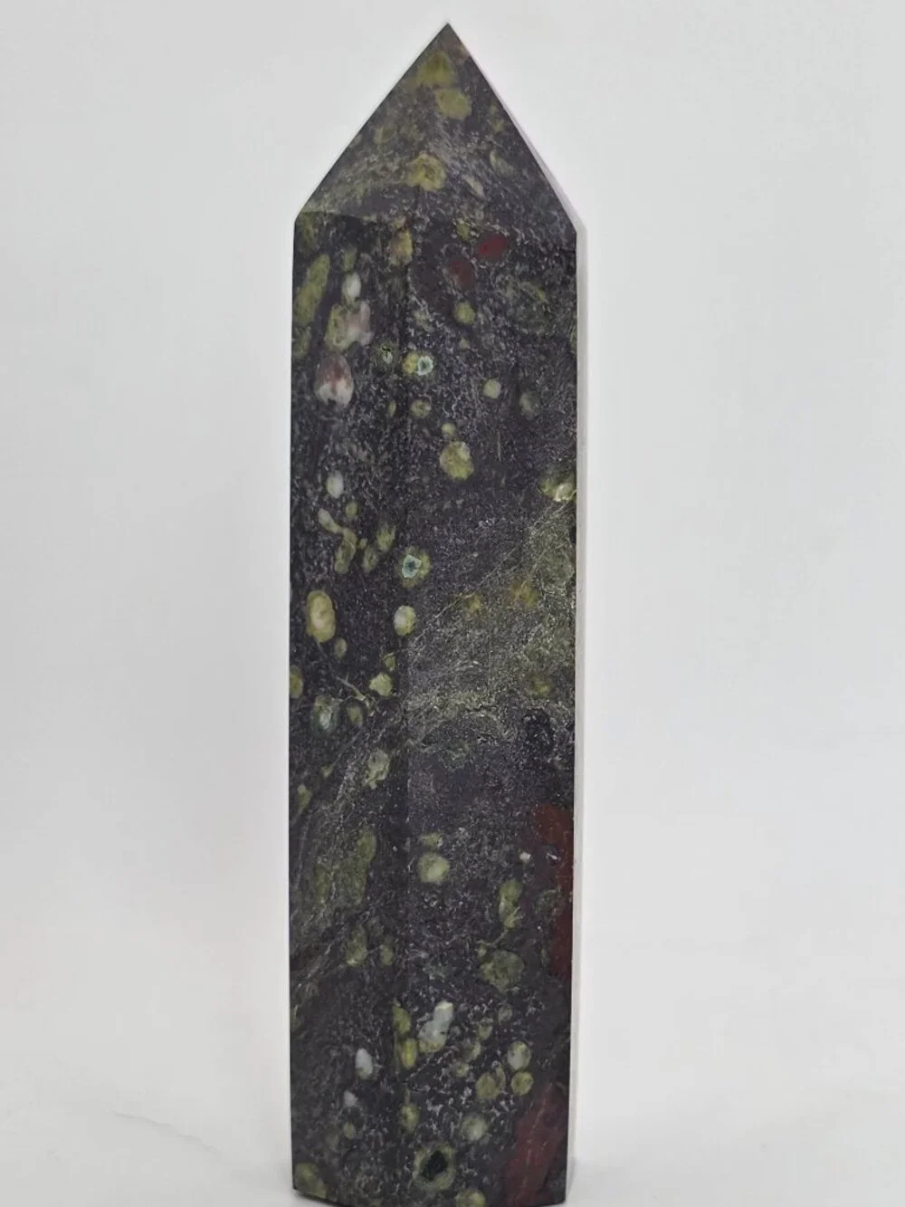 Dragon Blood Jasper Tower Verdant Ember (3.42 in, 95 g)